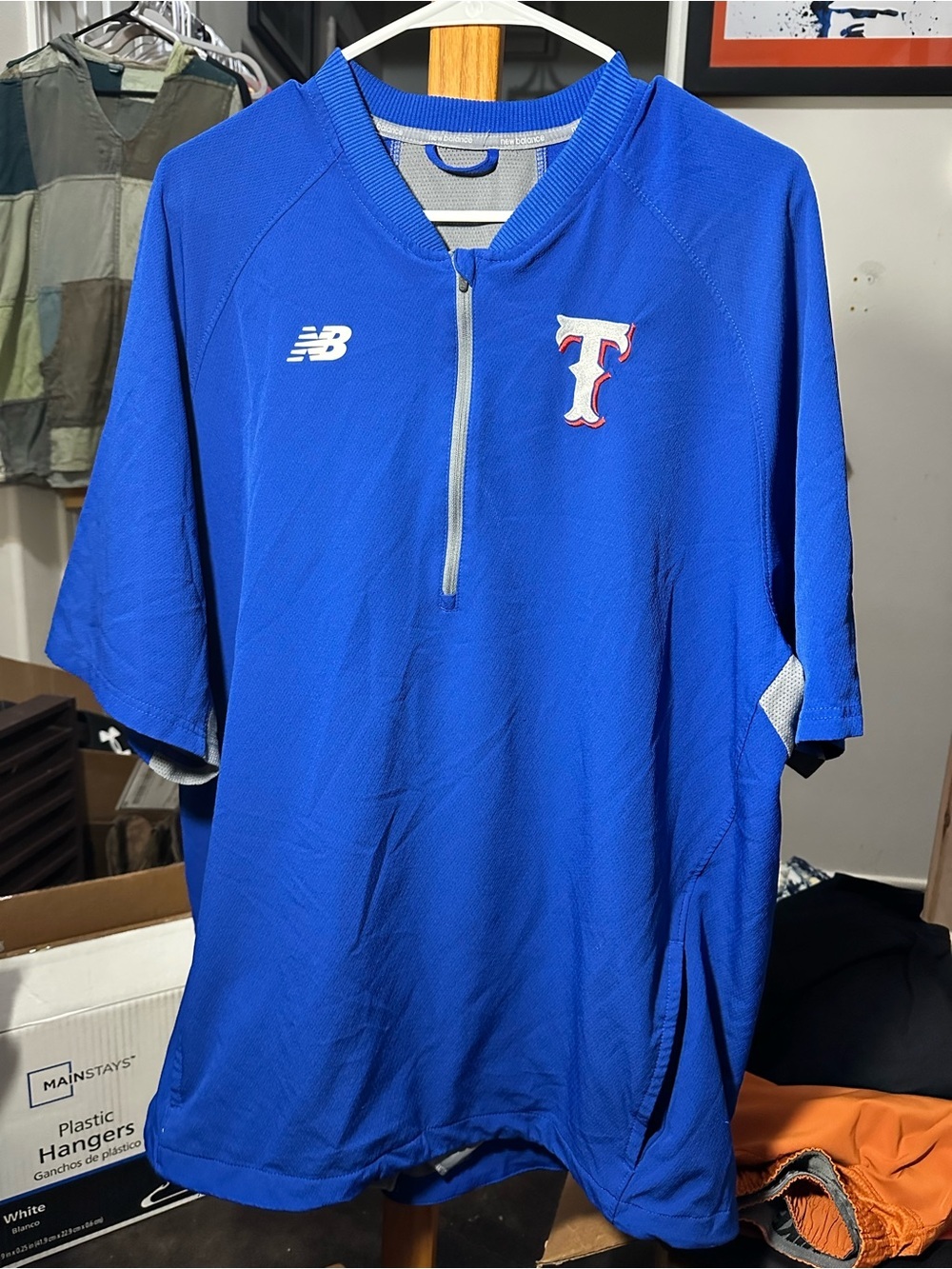 New Balance Texas Rangers MLB Short Sleeve 1/4 Zip Pullover Jacket